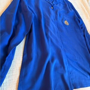 Vintage Ralph Lauren Vibrant Blue Silk Shirt